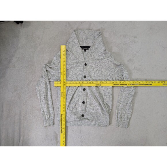 Banana Republic Shawl Collar Gray Button Down Sweater Medium - Picture 3 of 4